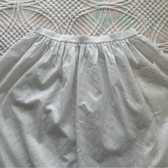 Vintage Judy Bond White Eyelet Gathered Waist Skirt Size 16 Made in the USA - Picture 6 of 9